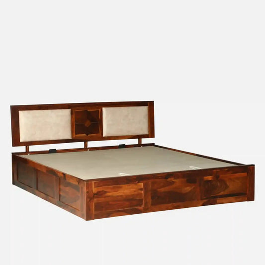 Solid Wood King Size Bed With Hydraulic Storage