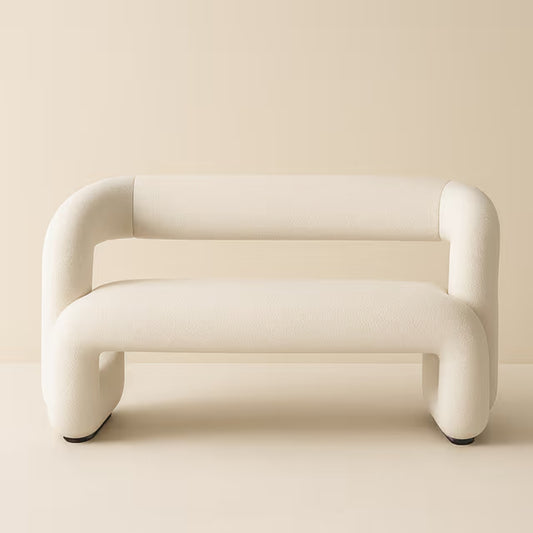 Tatvaacasa Modern White Fabric Bench