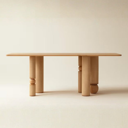 Modern Cane Dining Table