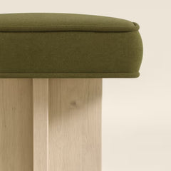 Tatvaacasa Wooden Grey Pouf Stool