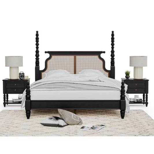 Poster Bed with Cane Headboard