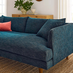 Tatvaacasa Modern Upholstered Sofa with Down-Blend Cushions & Tapered Wood Legs