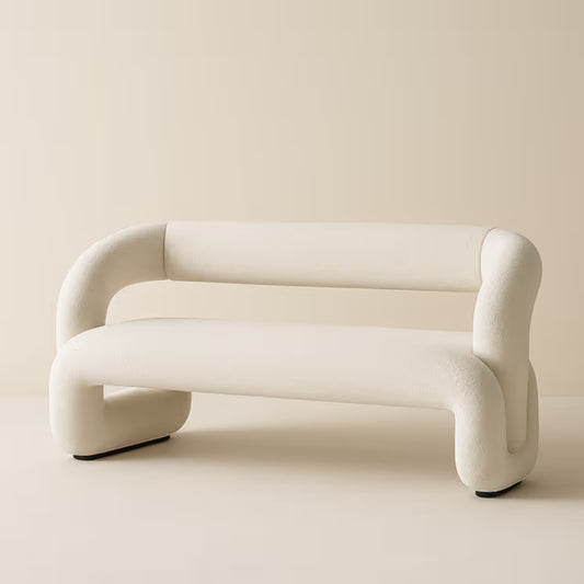 Tatvaacasa Modern White Fabric Bench