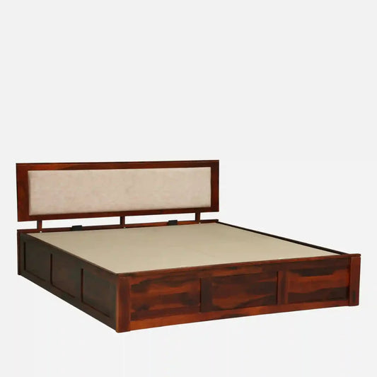 Sheesham Wood Queen Size Bed With Hydraulic Storage