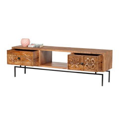 Tatvaacasa Hand-Carved Wooden TV Unit