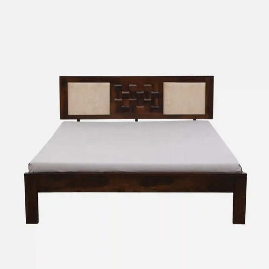 Solid Wood Queen Size Bed Without Storage