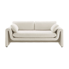 Tatvaacasa Boucle Fabric Sofa in Black