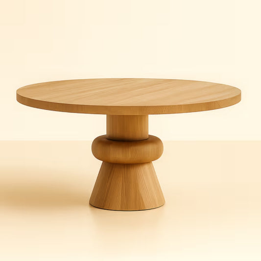 Modern Natural Wooden Round Dining Table