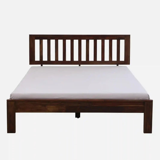 Solid Wood Queen Size Bed Without Storage