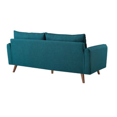 Tatvaacasa Upholstered Fabric Sofa in Azure