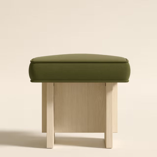 Tatvaacasa Wooden Grey Pouf Stool