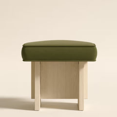 Tatvaacasa Wooden Grey Pouf Stool
