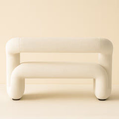 Tatvaacasa Modern White Fabric Bench