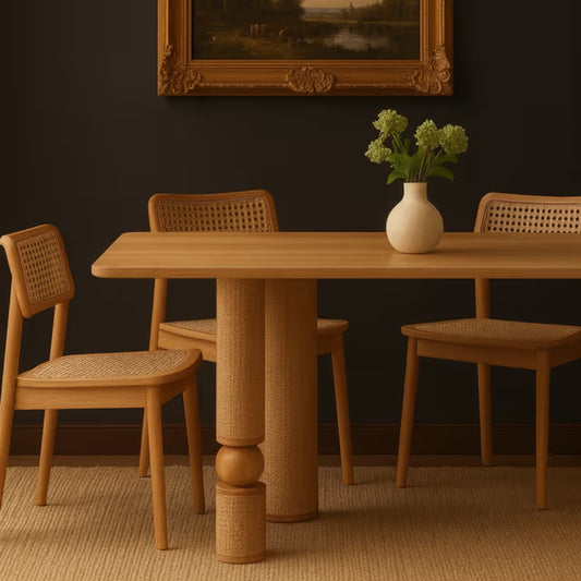 Modern Cane Dining Table