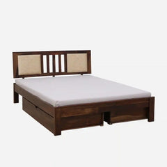 Solid Wood Queen Size Bed With Storage Drawers