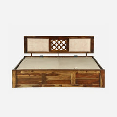 Sheesham Wood Queen Size Bed With Hydraulic Storage