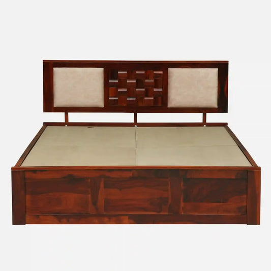 Sheesham Wood Queen Size Bed With Box Storage