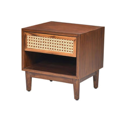 Modern Wooden Cane Bedside Table