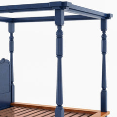 Solid Wood Canopy Bed Low Profile Platform