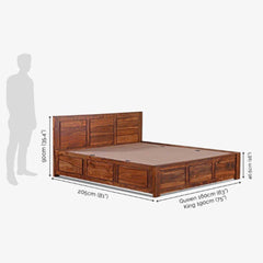 Sheesham Solid Wooden Plain Bed