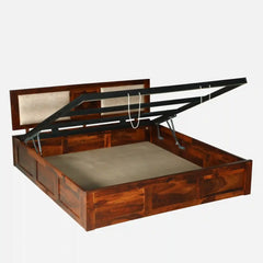 Solid Wood King Size Bed With Hydraulic Storage