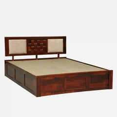 Sheesham Wood Queen Size Bed With Box Storage