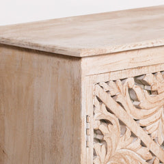 Natural Wooden Carved Sideboard for Storage