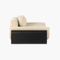 Tatvaacasa Modern Beige Sofa with Circular Back Cushions