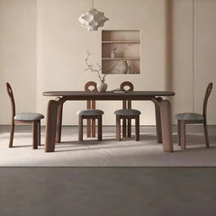Tatvaacasa 6 Seater Dining Set In Brown Colour