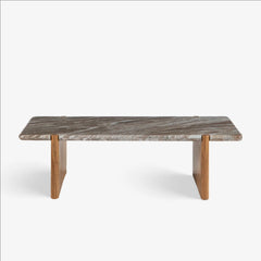 Tatvaacasa Noto Marble-Top Wooden Coffee Table
