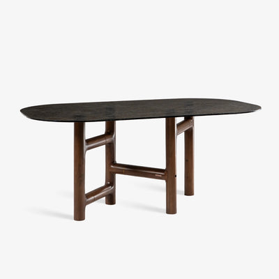 Tatvaacasa Wooden Oval Dining Table for Home & Dining Area