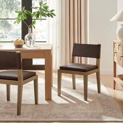 Tatvaacasa Brown Leather Dining Chair