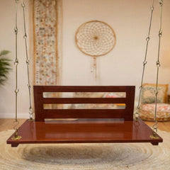 Wooden Natural Walnut Finish Swing