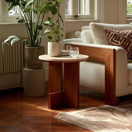 Marble Side Table for Living Room