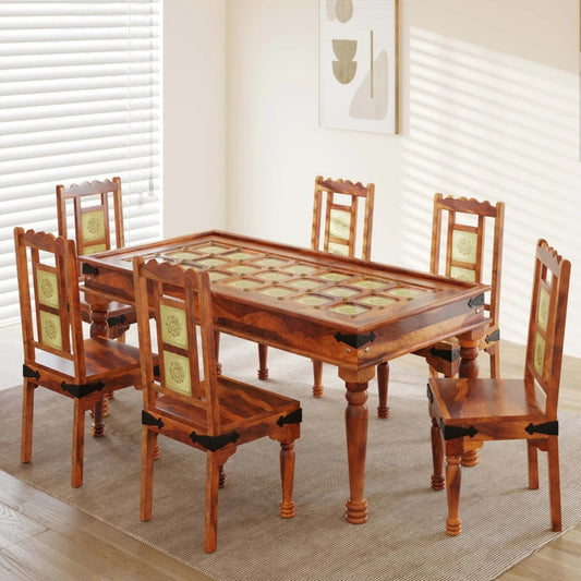 Sheesham Wood 6-Seater Dining Table for Dining Room