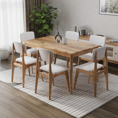 Mango Wood 6 Seater Dining Table Set With Chair