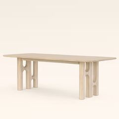 Tatvaacasa White Wash Modern Dining Table