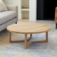 Round Modern Natural Finish Coffee Table