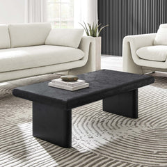 Relic Wooden Textured Coffee Table in White