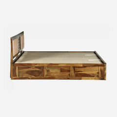 Sheesham Wood Queen Size Bed With Hydraulic Storage