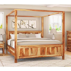 Solid Sheesham Wood Poster Bed | Canopy Bed