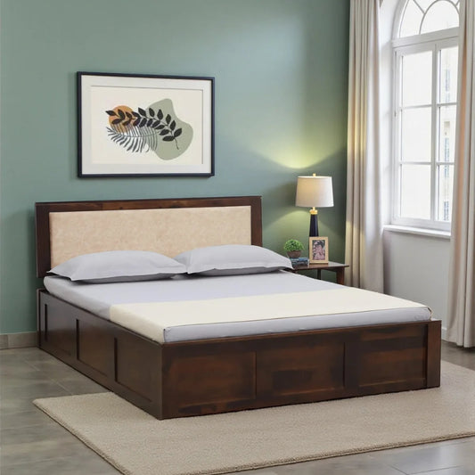 Solid Sheesham Wood King Size Bed With Hydraulic Storage
