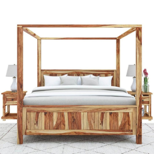 Solid Sheesham Wood Poster Bed | Canopy Bed