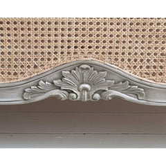 Hand Carved Rattan Painted French Bed