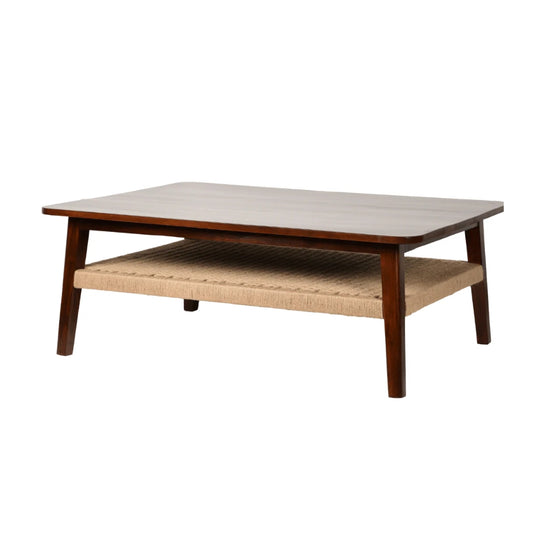 Mango Wooden Jute Coffee Table