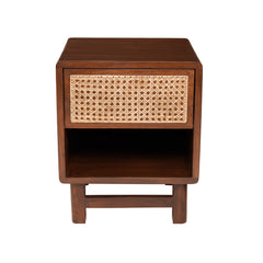 Modern Cane Bedside Table