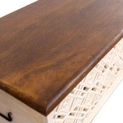 Hand-Carved Storage Trunk Coffee Table