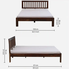 Solid Wood Queen Size Bed Without Storage
