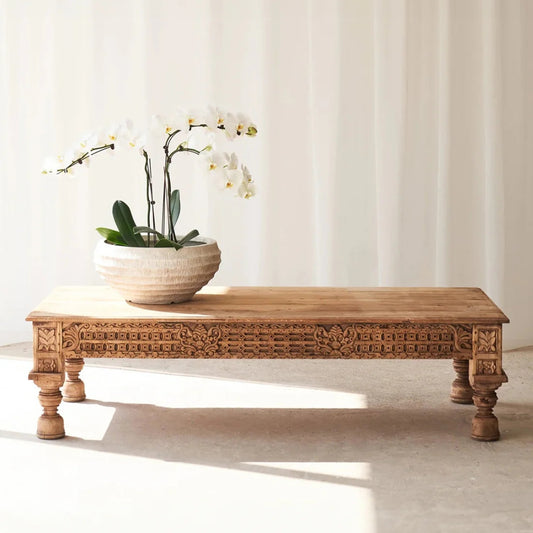 Modern Wooden Hand Carved Coffee Table