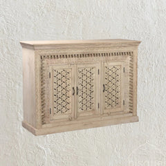 Carved Front Three Door Sideboard